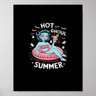 Heißer Ghoul-Sommer Lustiger Strand Sommer Hallowe Poster