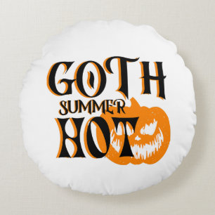 Heißer Goth Sommer-Horror Lächelnder Kürbis Rundes Kissen