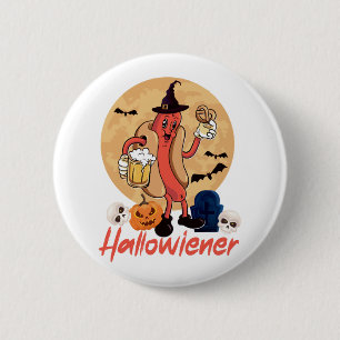 Heißer Hund Erwachsener Halloween Wortspiel Button