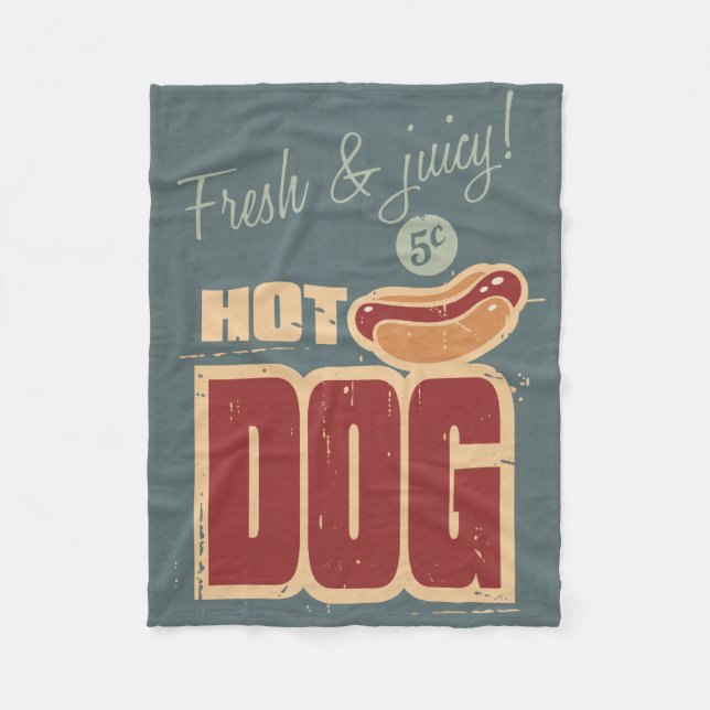 Heißer Hund Fleecedecke (Vorderseite)