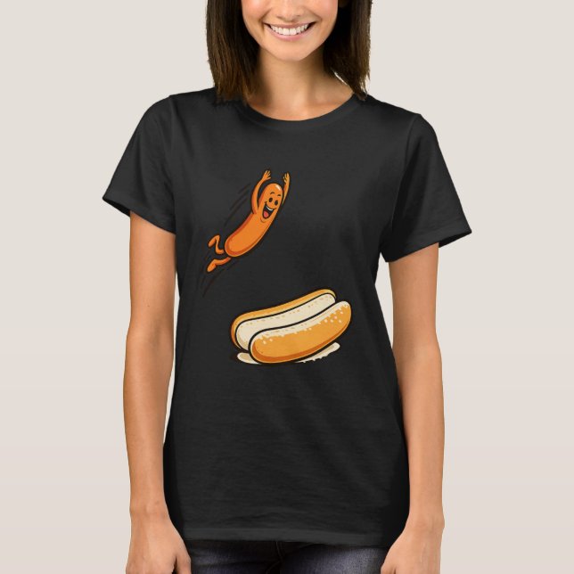 Heißer Hund Hochsprung T-Shirt (Vorderseite)