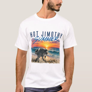 Heißer Jimothy Sommer Lustiger Waschbär Strand Vin T-Shirt
