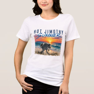 Heißer Jimothy Sommer Lustiger Waschbär Strand Vin Tri-Blend Shirt