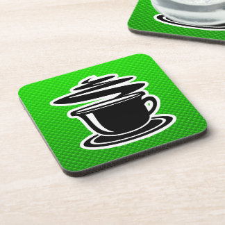Heißer Kaffee; Grün Getränkeuntersetzer