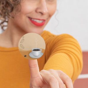 Heißer Kaffee Runder Aufkleber