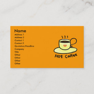 Heißer Kaffee Visitenkarte