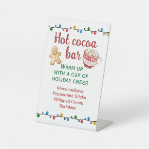Heißer Kakao Bar für die Weihnachtsabend-Pyjama-Pa Sockelschild