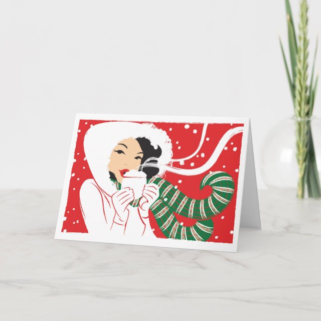 Heißer Kakao Feiertagskarte (Vorderseite)