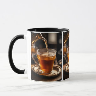 Heißer Kräutertee in einer Glas-Tasse – gemütlich  Tasse