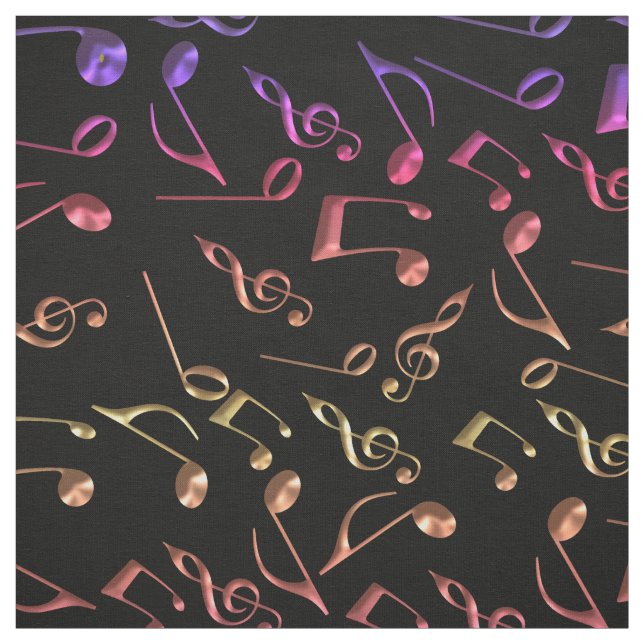 Heißer Musiknoten auf Schwarzem oder irgendeinem Stoff (Muster)
