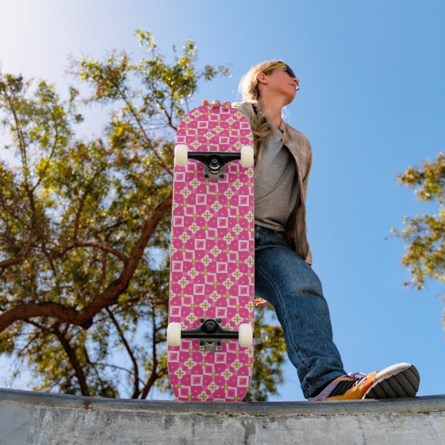 Heißer Rosa-Diamant-Blumen-Glanz Skateboard (Außenbereich 1)
