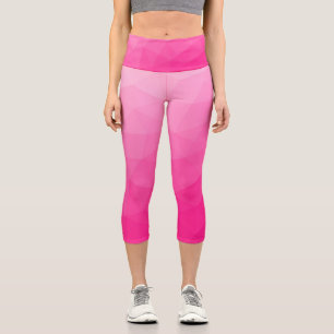 Heißer rosa Farbverlauf Geometrisches Maschenmuste Capri Leggings