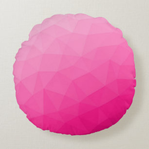 Heißer rosa Farbverlauf Geometrisches Maschenmuste Rundes Kissen