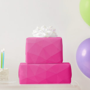 Heißer rosa Farbverlauf Geometrisches Mesh-Muster Geschenkpapier