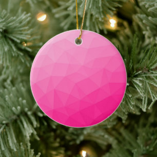 Heißer rosa Farbverlauf Geometrisches Mesh-Muster Keramik Ornament