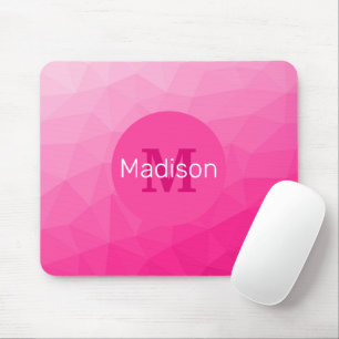 Heißer rosa Farbverlauf Geometrisches Mesh-Muster  Mousepad