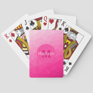 Heißer rosa Farbverlauf Geometrisches Mesh-Muster  Spielkarten