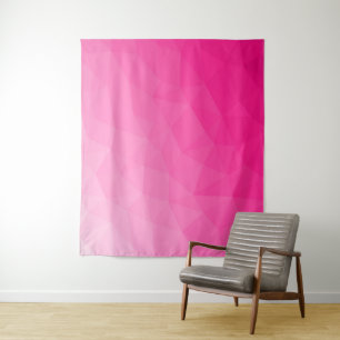 Heißer rosa Farbverlauf Geometrisches Mesh-Muster Wandteppich