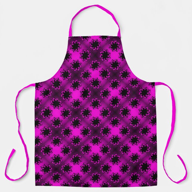 Heißer Rosa Farbverlauf Sternen-Schleife Schürze (Vorderseite)