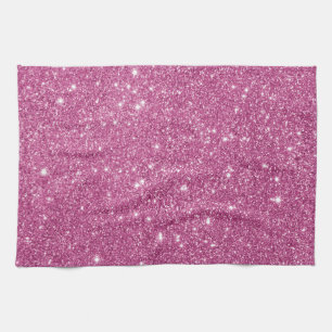 Heißer Rosa Glitter Funkeln Küchentuch