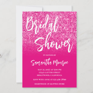 Heißer Rosa Glitter Gradient Junggesellinnenabschi Einladung