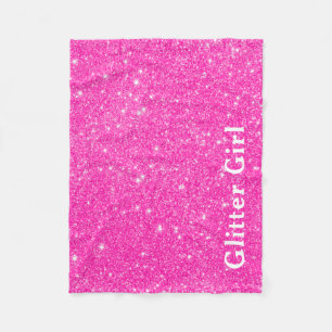 Heißer Rosa Glitter Mädchen Zeigen Sie Ihren Glamo Fleecedecke