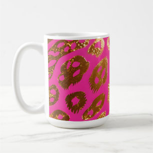 Heißer Rosa Gold-Leoparden-Druck Glamour Kaffeetasse