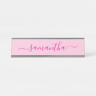 Heißer Rosa Mädchen-Signatur Schreibtischnamensplakette