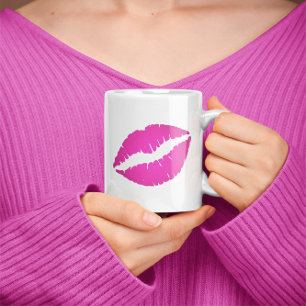 Heißer Rosa Ombre-Lippenstift-Kuss Tasse