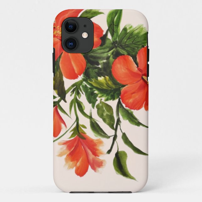 Heißer roter Hibiskus Case-Mate iPhone Hülle (Rückseite)