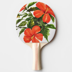Heißer roter Hibiskus Tischtennis Schläger