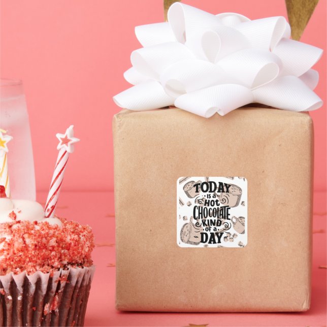 Heißer Schokoladentag Quadratischer Aufkleber (Party)