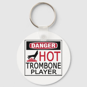 Heißer Trombone-Spieler Schlüsselanhänger