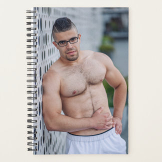 Heißer Typ Sexy Mann Muskel Oberkörper Brille Planer