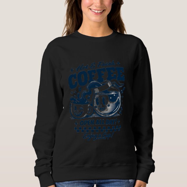 ☕ Heißer und frischer Kaffee – Retro Chill Tee (Vorderseite)