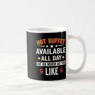 Heißes Buffet den ganzen Tag verfügbar. Essen Sie  Kaffeetasse