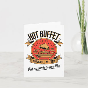 Heißes Buffet den ganzen Tag verfügbar. Essen Sie Karte