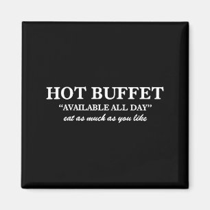 Heißes Buffet den ganzen Tag verfügbar. Essen Sie Magnet