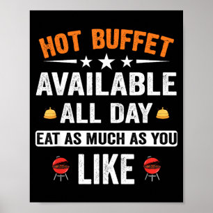 Heißes Buffet den ganzen Tag verfügbar. Essen Sie Poster
