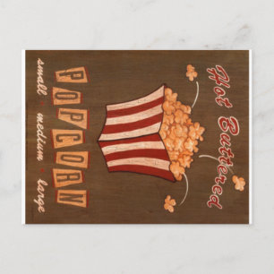 Heißes Butterpopcorn Vintage-Werbe-Postkarte 2 Postkarte