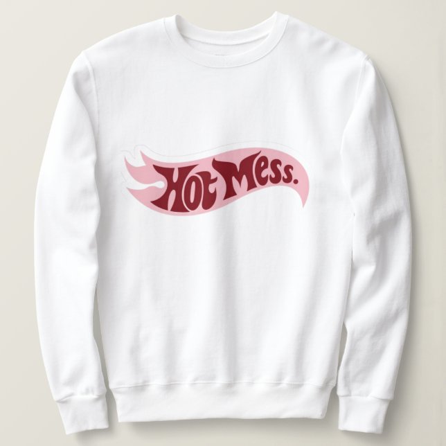 Heißes Chaos Sweatshirt | Retro-Flammengrafik-Crew (Design vorne)