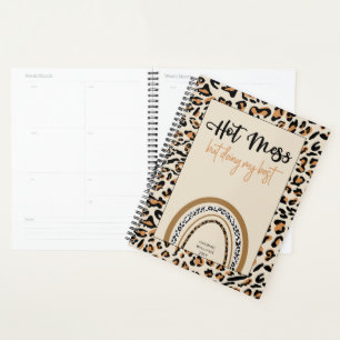 Heißes Durcheinander Zitat Mädchen Leoparden Druck Planer