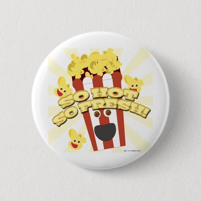 Heißes frisches Popcorn N Button (Vorderseite)