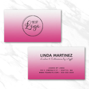 Heißes Fuchsia-Pink-Gradient-Logo Visitenkarte