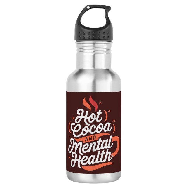 Heißes Kakao und Mental Health Custom Water Flasch Edelstahlflasche (Vorderseite)