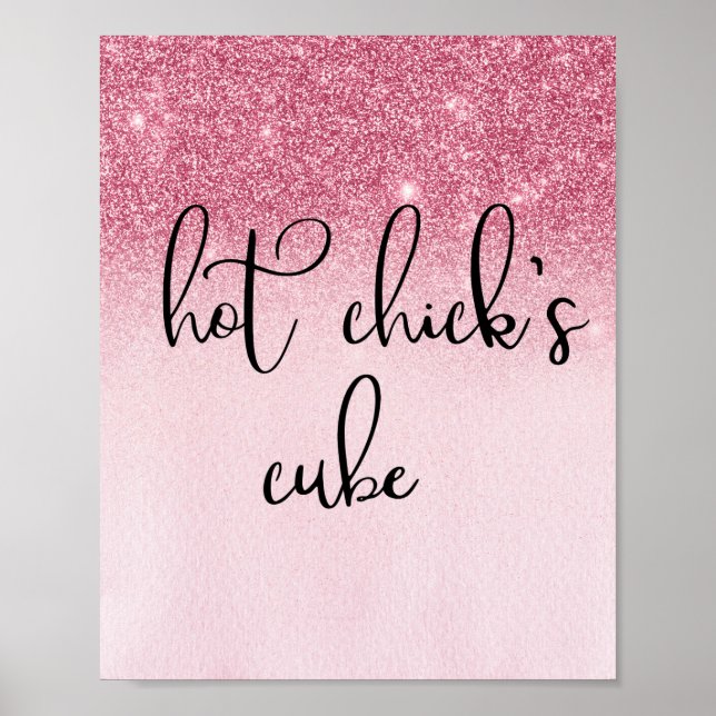 Heißes Küken Würfel Rosa Kabine Lustiger Büroschre Poster (Vorne)