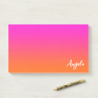 Heißes Magenta-Pink und helles Orange Ombre-Name