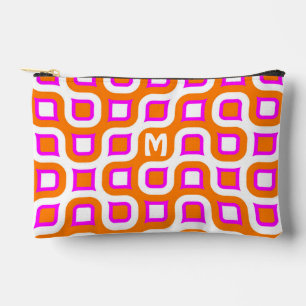 Heißes Pink Orange Schwarz Weiß Midcentury-Kunstmu Zubehörtasche