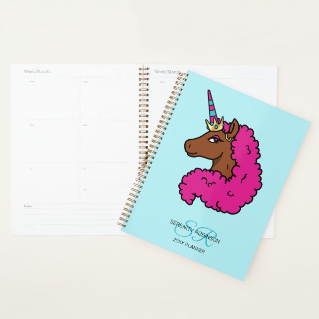 Heißes Pinkes Afro-Einhorn Planer (Anzeige)