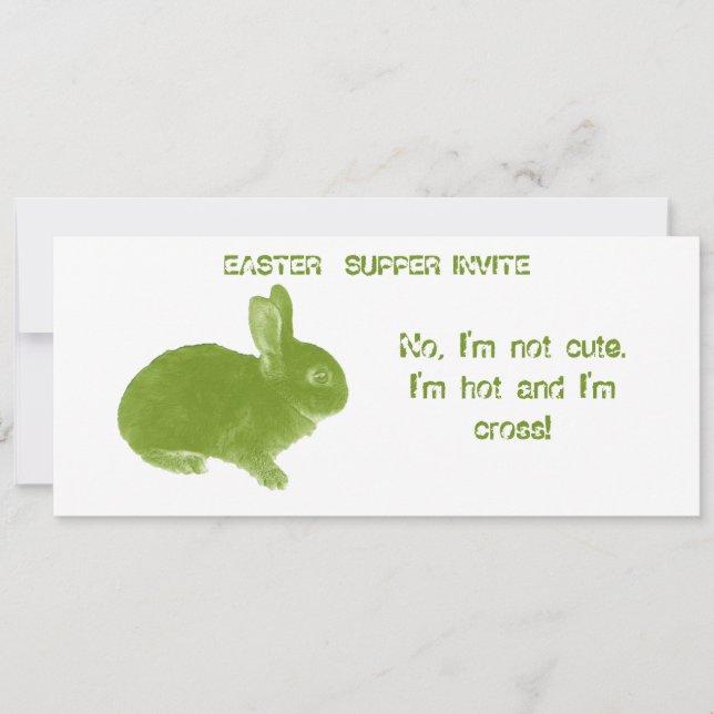 Heißes Querhäschen für Ostern Einladung (Vorderseite)